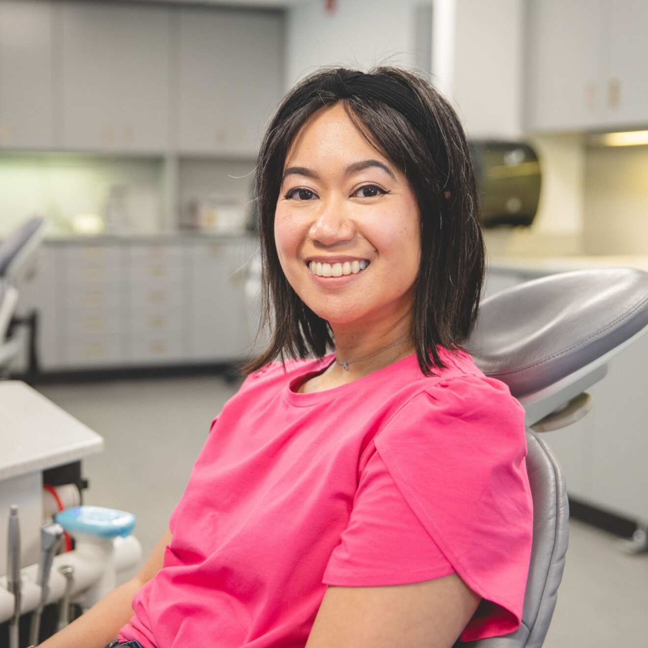 patient smiling during visit